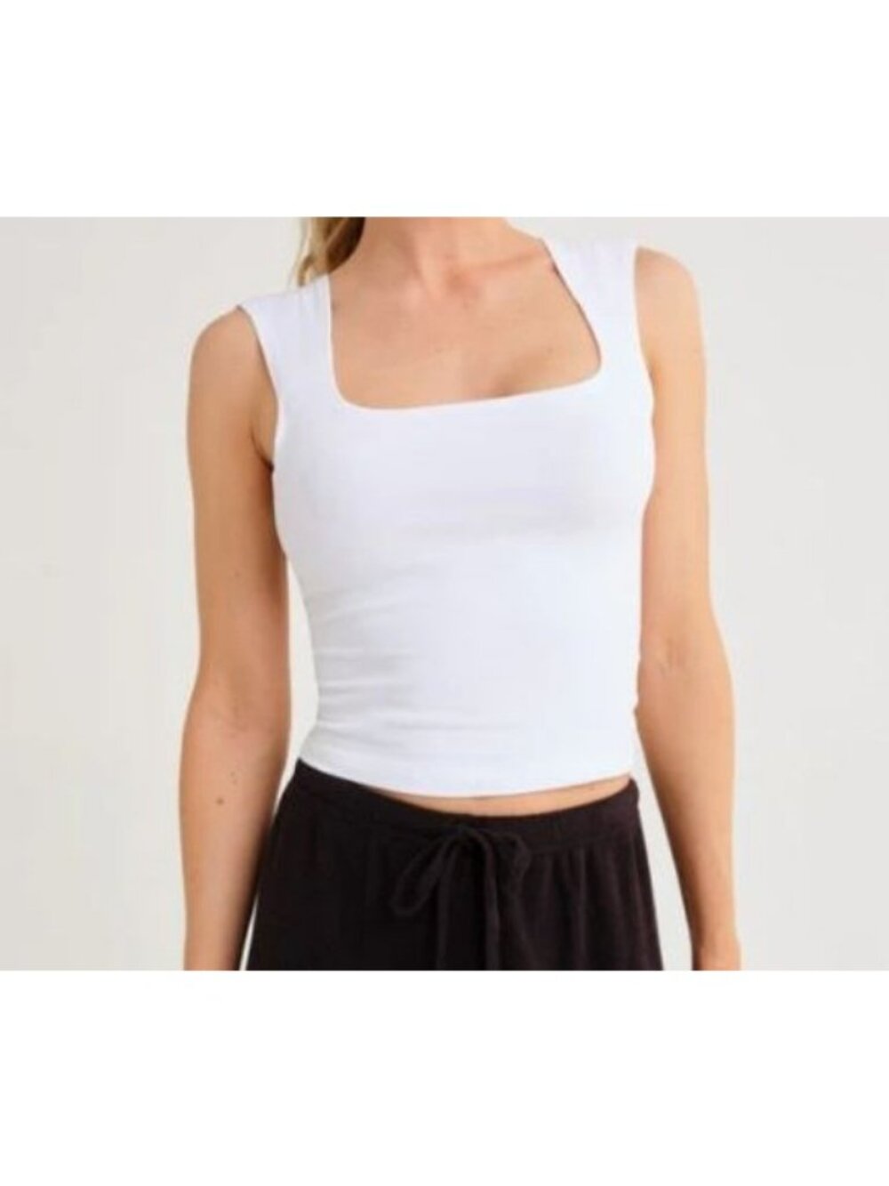 Rumored Be Mine Top Womens L Rose Red Square Neck Sleeveless Tank - Picture 3 of 6